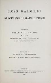 Cover of: Rosg Gaidhlig by William J. Watson