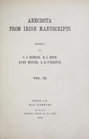 Cover of: Anecdota from Irish manuscripts