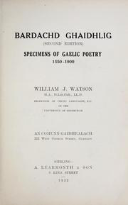 Cover of: Bardachd Ghaidhlig by William J. Watson