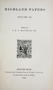 Cover of: Highland papers by J. R. N. MacPhail