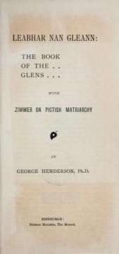Cover of: Leabhar Nan Gleann = by Henderson, George