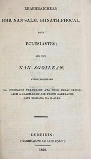 Cover of: Leabhraichean Ioib, nan Salm, Ghnath-fhocal, agus Eclesiastes: air son nan sgoilean