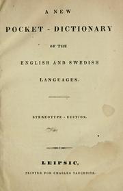 Cover of: A new pocket dictionary of the English and Swedish languages by 