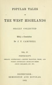Cover of: Popular tales of the West Highlands by John Francis Campbell