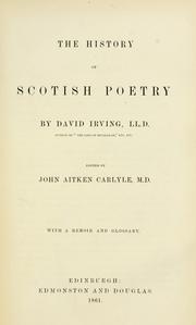 The history of Scotish poetry by David Irving