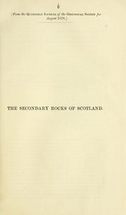 Cover of: The secondary rocks of Scotland: The strata of the western coast and islands