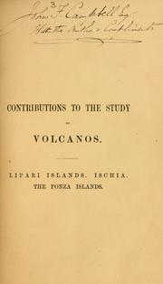 Cover of: Contributions to the study of volcanos