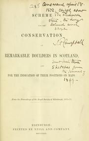 Cover of: Scheme for the conservation of remarkable boulders in Scotland, and for the indication of their position on maps