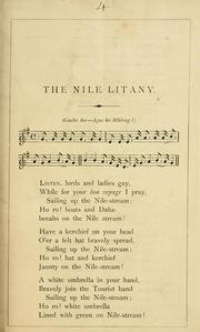 Cover of: The nile litany. [In verse.]