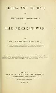 Russia and Europe; or The probable consequences of the present war by Krasinski, Valerian Count