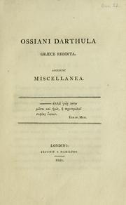 Cover of: Ossiani darthula graece reddita by Herbert, William, Herbert, William