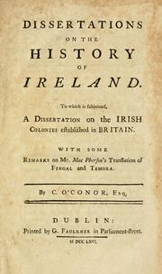 Cover of: Dissertations on the history of Ireland by O'Conor, Charles