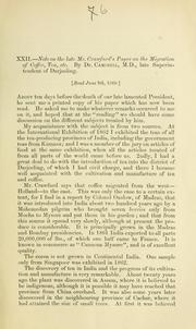 Cover of: Note on the late Mr. Crawfurd's paper on the migration of coffee, tea, etc by Campbell, Archibald superintendent of Darjeeling, Campbell, Archibald superintendent of Darjeeling