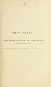 Cover of: Primitive warfare by Augustus Henry Lane-Fox Pitt-Rivers