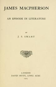 Cover of: James Macpherson: an episode in literature