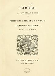 Cover of: Babell; a satirical poem on the General Assembly in the year M.DC.XCII