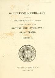 Cover of: The Bannatyne miscellany by Bannatyne Club (Edinburgh, Scotland)