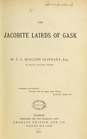 Cover of: The Jacobite Lairds of Gask [i.e. the Oliphant family] by Grampian Club (London)