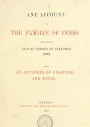 Cover of: Ane account of the familie of Innes by Spalding Club (Aberdeen, Scotland)