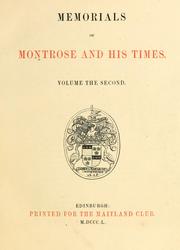 Cover of: Memorials of Montrose and his times
