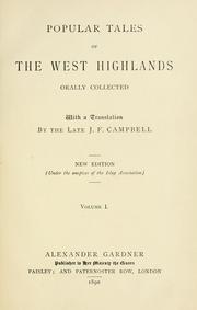 Cover of: Popular tales of the west Highlands by John Francis Campbell