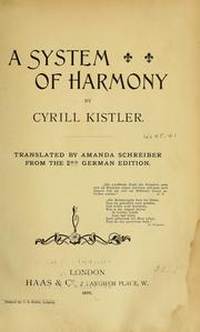 Cover of: A system of harmony by Cyrill Kistler