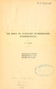 Cover of: Nye bidrag til kundskaben om Middelhavets invertebratfauna by G. O. Sars, G. O. Sars