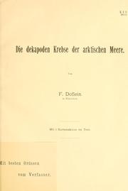 Cover of: Die Dekapoden krebse der arktischen Meere by Franz Doflein