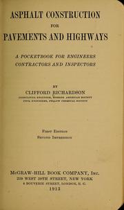 Cover of: Asphalt construction for pavements and highways | Clifford Richardson