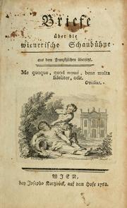 Cover of: Briefe über die wienerische Schaubühne by Joseph von Sonnenfels
