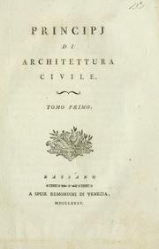 Cover of: Principj di architettura civile