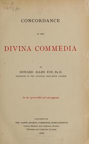 Cover of: Concordance of the Divina commedia