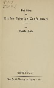 Cover of: Das Leben des Grafen Federigo Confalonieri by Ricarda Huch