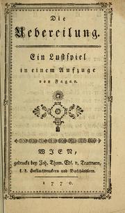 Cover of: Die Uebereilung by Fagan