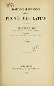 Cover of: Dominance et résistance dans la phonétique latine