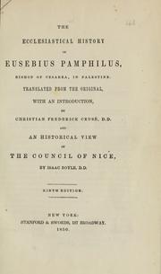 Cover of: The ecclesiastical history of Eusebius Pamphilus...