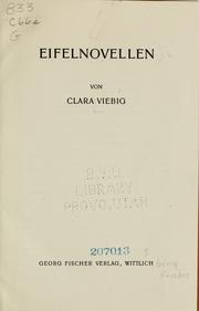 Cover of: Eifelnovellen by Clara Viebig