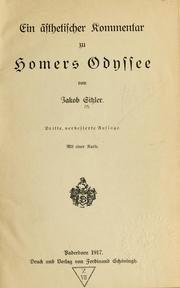 Cover of: Ein ästhetischer Kommentar zu Homers Odyssee by Jakob Sitzler