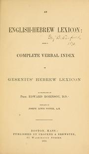 An English-Hebrew lexicon by Joseph Lewis Potter