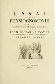Cover of: Essai sur la physiognomonie by Johann Caspar Lavater