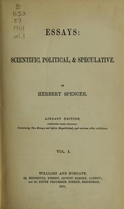 Essays by Herbert Spencer