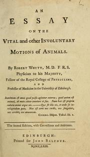 Cover of: An essay on the vital and other involuntary motions of animals