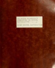 Cover of: High school mathematics by University of Illinois (Urbana-Champaign campus). Committee on School Mathematics