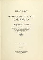 History of Humboldt County, California by Leigh H. Irvine