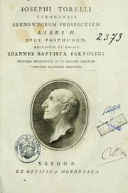 Cover of: Iosephi Torelli veronensis Elementorum prospectivae libri II: opus posthumum