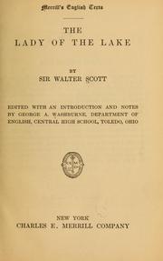 Cover of: The lady of the lake by Sir Walter Scott