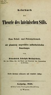 Cover of: Lehrbuch der Theorie des lateinischen Stils