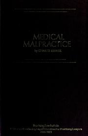 Cover of: Medical malpractice