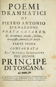 Cover of: Poemi drammatici di Pietro Antonio Bernardoni