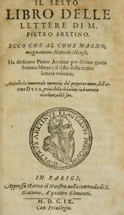 Cover of: Del primo[-sesto] libro de le lettere di M. Pietro Aretino